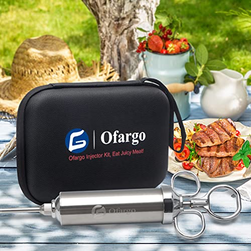  Ofargo Meat Injector, Meat Injectors For Smoking With 3 Marinade Injector Needles; Injector Marinades For Meats, Turkey, Brisket; 2-oz