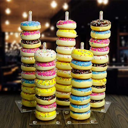  Acrylic Donut Stand, Clear Doughnut Display Stand Holder, 5 Pieces Donut Tree Stand For Birthday Party Wedding