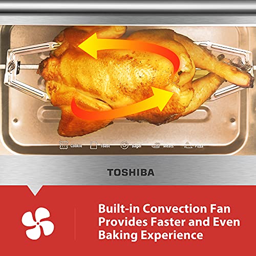  AC25CEW-SS Digital Toaster Oven + Toshiba EM131A5C-SS Microwave Oven With Smart Sensor
