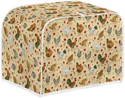  NETILGEN Kitchen Toaster Dust Cover Bakeware Protector Compatible With 2 Slice Toaster Top Handle Design Heat-Resistant Dust Protection Anti-scratch Kitchen Appliance Cover, Rustic Wood Grain