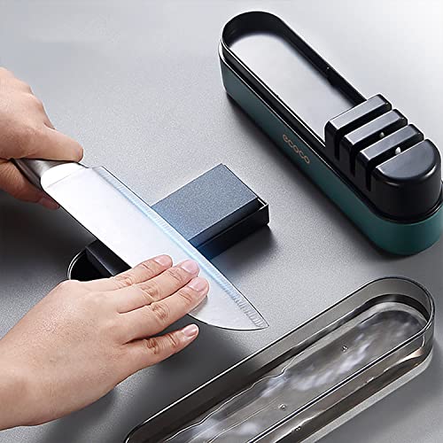  4-in-1 Knife Sharpeners High-precision Diamond Knife Sharpeners For Kitchen Knives Scissors Pocket Kitchen Sharpener-Multi-function Chef Knife(Green)