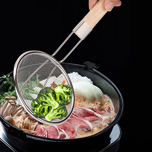  Enta Kitchen 7 Inch Fine Mesh Strainers, Premium Stainless Steel Colanders And Sifters For Baking, With Reinforced Frame And Sturdy Heat Resistant Wooden Handle, Perfect For Sift, Strain,Fried Food
