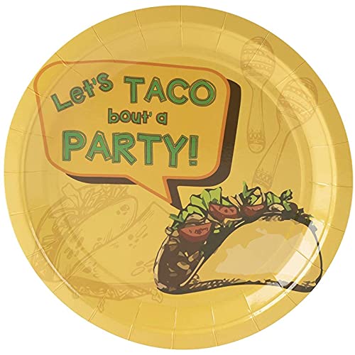  Cinco De Mayo Paper Plates, Let’s Taco Bout A Party (9 In, 80 Pack)