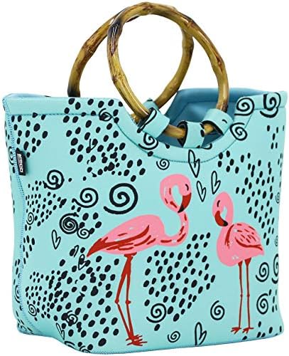  Lunch Bag Tote Bag By QOGiR - Large Reusable Insulated Neoprene Lunch Bag With Inside Pocket (Elephant)