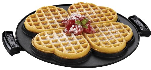  RP106WP 2 Removable Nonstick Heart-Shaped Waffle Plates, Black