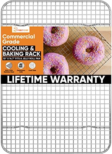  Heavy Duty Cooling Rack For Cooking And Baking, Rust Resistant Oven Rack And Wire Rack, Grill And Baking Rack, Wire Cookie Cooling Racks For Baking, Fits Quarter Sheet Pan, 8.5" X 12"