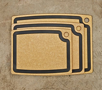  Gourmet Series Cutting Board With Juice Groove, 17.5-Inch By 13-Inch, Natural/Slate