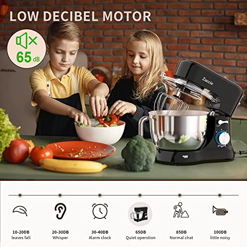  Stand Mixer, Zuccie 4.5L Mixers Kitchen Electric Stand Mixer, 380W Motor Power Food Mixer, 8+P-Speed Dough Mixer With Dough Hook, Wire Whip & Beater, Black