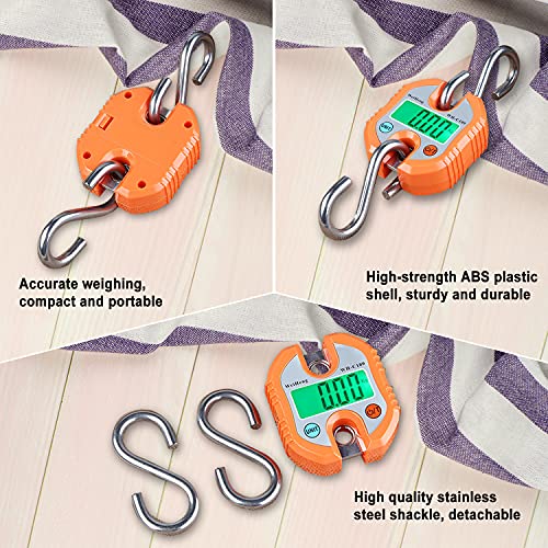  Luggage Scales Digital Kitchen Scales Luggage Scales Crane Scales Digital With Hooks, Portable Hanging Scales With Display (Orange)…