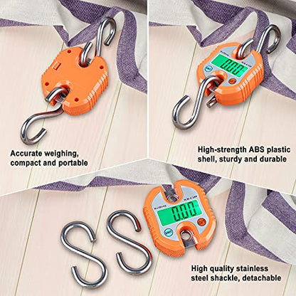  Luggage Scales Digital Kitchen Scales Luggage Scales Crane Scales Digital With Hooks, Portable Hanging Scales With Display (Orange)…