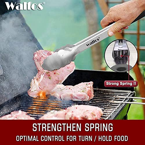  17 Inch Extra Long Grill Tongs, Ultimate Stainless Steel BBQ Tongs For Grilling, Cooking, BBQ/Barbecue, Buffet And Turning Food