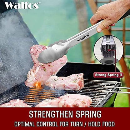  17 Inch Extra Long Grill Tongs, Ultimate Stainless Steel BBQ Tongs For Grilling, Cooking, BBQ/Barbecue, Buffet And Turning Food