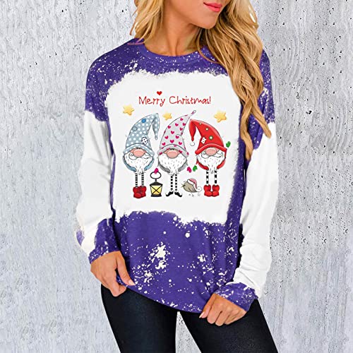  Pullover Sweatshirts For Women Fall Fashion Sweatshirts Long Sleeve Christmas Print Plus Size Pullover Top Fall Clothes