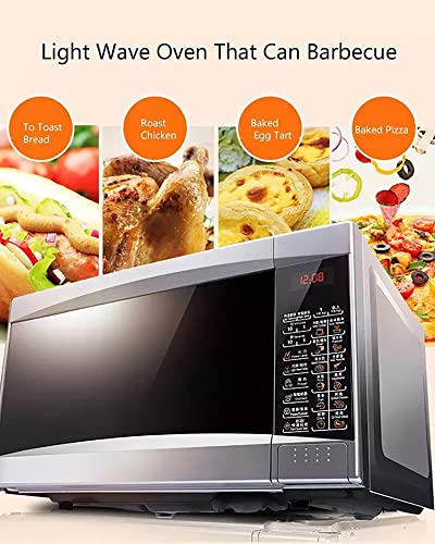  DUNOG 20L 1180W Digital Microwave 10 Auto Cook Menus,Clock & Timer,Defrost Setting, Turntable Heating,Easy Clean