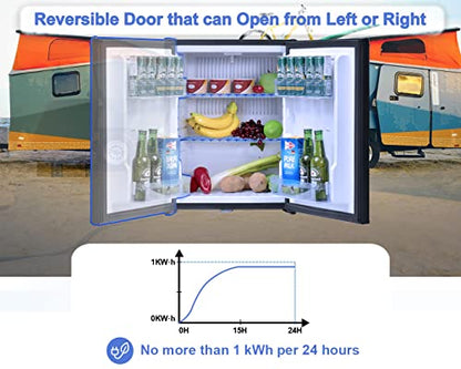  12 Volt Refrigerator Semi Truck Refrigerator Freightliner Cascadia Drivers DC 12V|110V Compact Refrigerators RV Mini Small Fridge Upright Deep Freezers Camper Wheeler Van 36 Qt 1.2 Cuft Lock