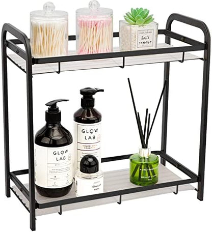  2 Tier Bathroom Counter Organizer, Premium Bathroom Sink Organizer Countertop, Kitchen Spice Rack Storage Shelf, Living Room Organization, Dresser Top Organizer & Vanity Tray, Bedroom Storage
