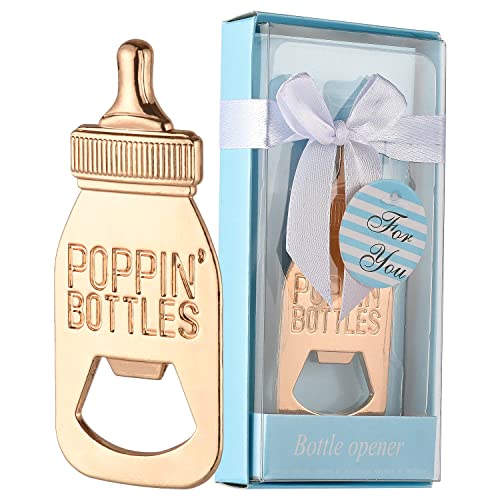  12 Pcs Baby Shower Return Gifts For Guest Supplies Poppin Baby Bottle Shaped Bottle Opener With Exquisite Packaging For Guests Party Souvenirs Decorations 12pcs By WeddParty (Baby Bottle)
