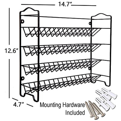  SWOMMOLY Spice Rack Organizer With 32 Empty Square Glass Spice Jars, 386 White Spice Labels With Chalk Marker And Funnel Complete Set, Seasoning Organizer For Countertop, Cabinet Or Wall Mount