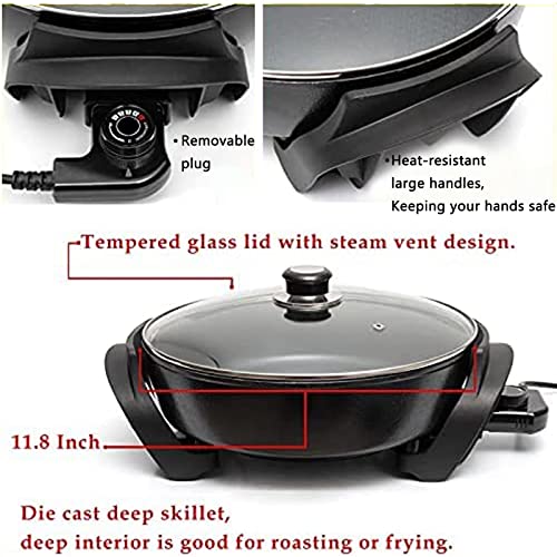  Nstick Extra Deep Electric Skillet - With Lid With Steam Vent (12 Inch)