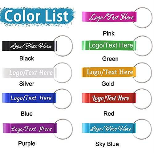  100pcs Personalized Custom Bottle Opener Keychain Bulk For Men Women,Customized Metal Can Beer Bottle Opener Wedding Party Favors,Engraved With Logo,Text