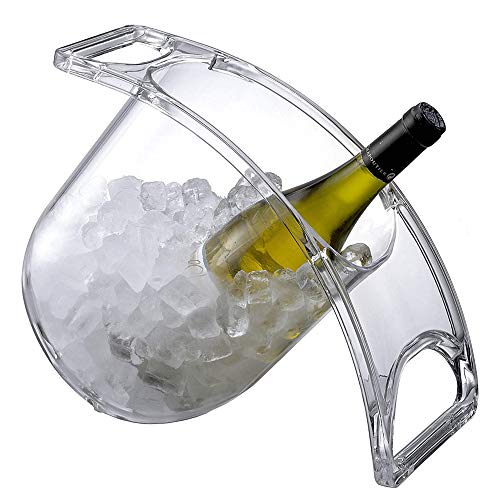  Oolin Curve Ice Bucket For Wine Champagne Beer Beverages Evenly Chills Drinks 2 Quarts