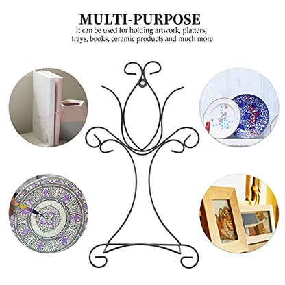  Dish Holder Black Metal Wall Mount Display Easel Horizontal Plate Rack Plate Hanger Plate Hanger Picture Frame Stand For Home Wall Hanging Decoration Ornament Black Style 1 Kids Bookshelf