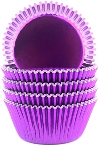  Foil Metallic Cupcake Liners Standard Baking Cups 100 Pcs (Navy Blue)