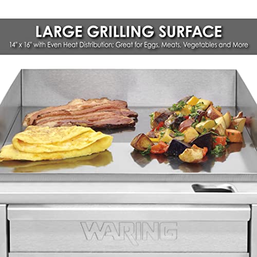  Commercial WGR140 120-volt, 14-Inch Electric Countertop Griddle, Silver
