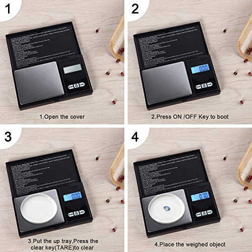  Pocket Gram Scale 500g X 0.01g, [7 Units] Diyife® Digital Grams Scale, Small Ounce Scale, Stainless Steel Jewelry Scale With Tare, Auto Off, LCD Back-Lit, Batteries Included