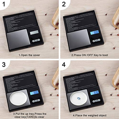 Pocket Gram Scale 500g X 0.01g, [7 Units] Diyife® Digital Grams Scale, Small Ounce Scale, Stainless Steel Jewelry Scale With Tare, Auto Off, LCD Back-Lit, Batteries Included