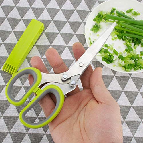  Kitchen Herb Scissors Kitchen Chopping Shear Mince & Snip Herbs Easy & Safe To Store Use With Basil Thyme Parsley & More Dishwasher Safe Baoludz