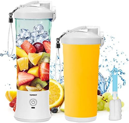  20 Oz Portable Blender For Shakes And Smoothies, TOPESCT Personal Size Blender USB Rechargeable, Strong Cutting Power With 6 Ultra-sharp Blades For Travel, Office & Sports (Black)