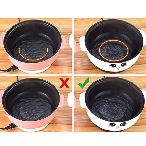  110V Electric Skillet With Lid 4-in-1 Multifunction Non-Stick Stainless Steel Electric Hot Pot Noodles Rice Cooker Steamed Egg Soup Pot Mini Heating Pan Cooking Fried