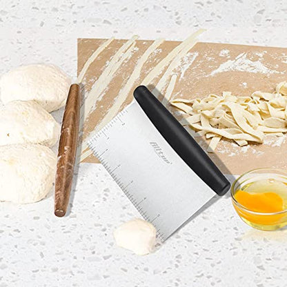  ® Bench Scraper & Chopper,Stainless Steel Blade Knife,Pastry Cutter For Pasta Dough Bread Cake Baking,Multi-purpose Kitchen Tool With Scale Ruler - Set Of 2 Pack