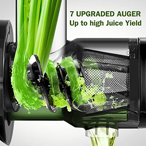  MZCHEF Slow Masticating Juicer Bundled With Slicer Shredder Attachments, Cold Press Juicer With Silent Motor And Reverse Function,3 Interchangeable Blades For Juicing And Shredding Cheese