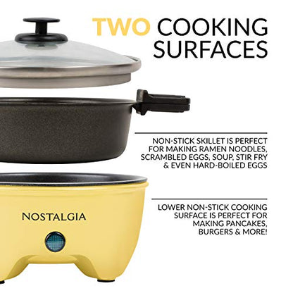  MyMini Personal Electric Skillet & Rapid Noodle Maker, Perfect For Healthy Keto & Low-Carb Diets, Yellow