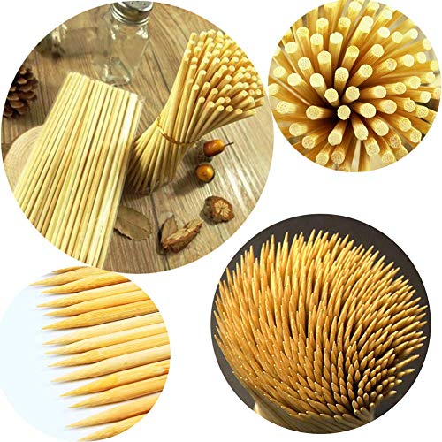  Wooden Candy Apple Skewer Sticks, 6mm 5.25inch Natural Bamboo Skewers BBQ Caramel Apple Sticks Cotton Candy Stick Rock Candy Stick Skewer Semi Pointed Lollipop Sticks Barbecue Corn Dog