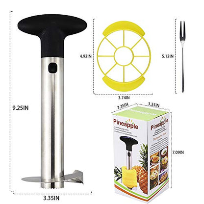  Pineapple Slicer Corer, [Upgraded] 304 Stainless Steel Pineapple Cutter Pineapple Corer Slicer Tool For Home And Kitchen