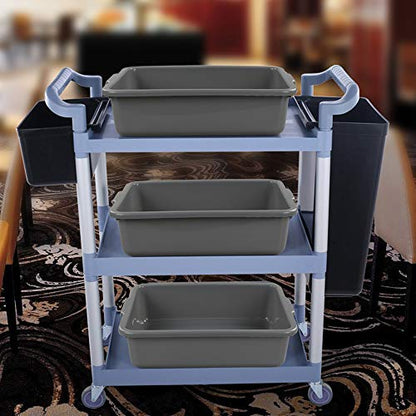  4-Pack Bus Tubs, Commercial Tote Box, Plastic Bus Box (13 L Capacity), Grey