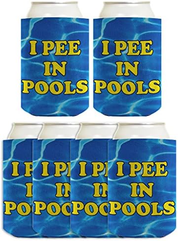  Funny Summer Party Coolie I Pee In Pools 2 Pack Can Coolies