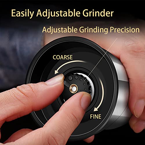  Salt And Pepper Grinder Set,2 In 1 Salt And Pepper Shakers,Stainless Steel Shakers With Adjustable Coarse Mills,Pepper Shaker Spice Grinder Kitchen Chef Gift