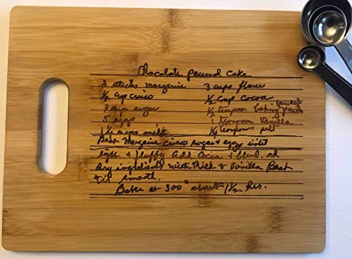  Family HEIRLOOM RECIPE Handwritten Custom Personalized Cutting Board Laser Engraved Wood Bamboo Kitchen Housewarming Mothers Day Birthday Mom Grandmother Gift Wall Art Charcuterie Tray