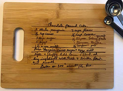  Family HEIRLOOM RECIPE Handwritten Custom Personalized Cutting Board Laser Engraved Wood Bamboo Kitchen Housewarming Mothers Day Birthday Mom Grandmother Gift Wall Art Charcuterie Tray