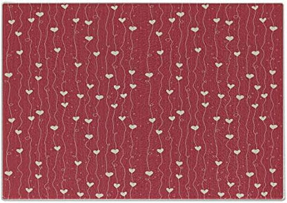  Ladybugs Cutting Board, Horizontal Border With Red Poppy Flower Bud Poppies Chamomile Wildflowers Lawn, Decorative Tempered Glass Cutting And Serving Board, Large Size, Green Red