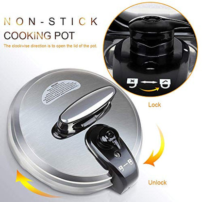  6QT 8 IN 1 Pressure Cooker MultiUse Programmable Instant Cooker Pressure Pot With Slow Cooker, Rice Cooker, Steamer, Sauté, Yogurt, Warmer