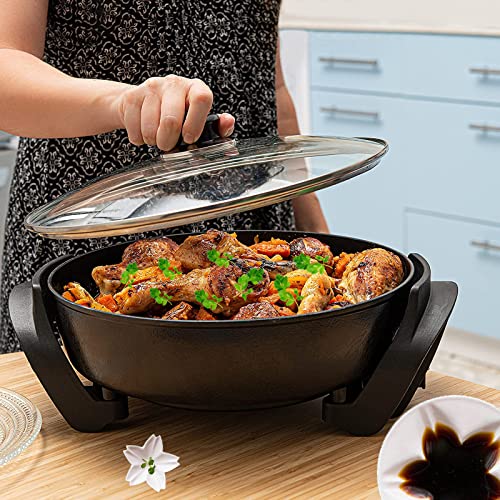  Nstick Extra Deep Electric Skillet - With Lid With Steam Vent (12 Inch)