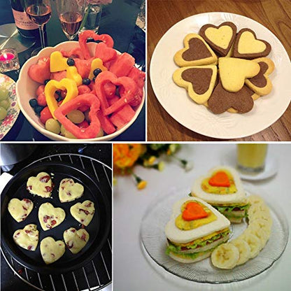  Heart Cookie Cutter Set,9 Piece Heart Shapes Stainless Steel Cookie Cutters Mold For Cakes Biscuits And Sandwiches,0.98"/1.45"/1.57"/1.96"/2.04"/2.32"/2.75"/3.18"/3.74" Assorted Sizes