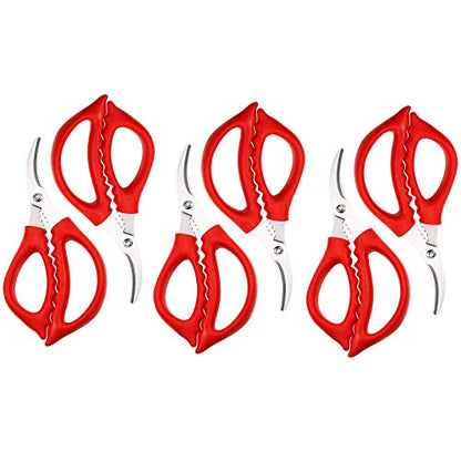  6 Pack Kitchen Seafood Scissors Fish Scissors Crab Scissors Lobster Shrimp Crayfish Crawfish Scissors, Multifunctional Stainless Steel Shears Seafood Scissors
