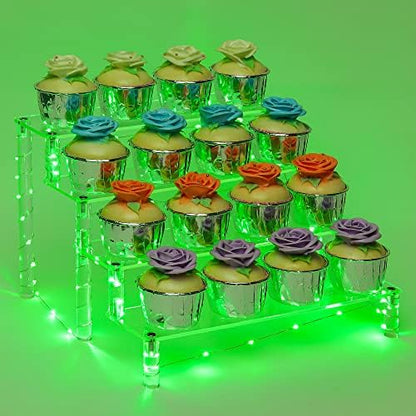  Display Shelf Cake Stand – 4 Tier Shelf Cake Pop Stand – Multifunctional And Durable Acrylic Stand – Mounting Hardware Included – Ideal For Desserts, Cosmetics, Glassware, Figurines