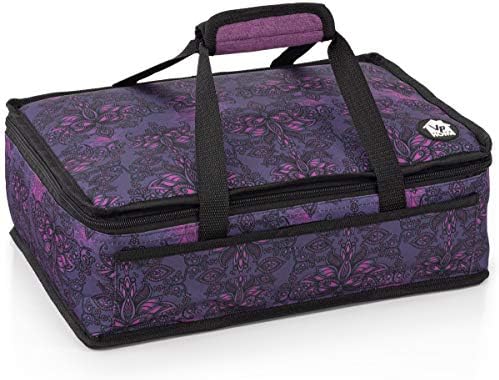  Double Casserole Insulated Travel Carry Bag (Garden Party) For Trip, Birthday Party, Mother's Day, Holiday, Christmas Day, Grocery Store, Supermarket, Outdoor Picnic Etc